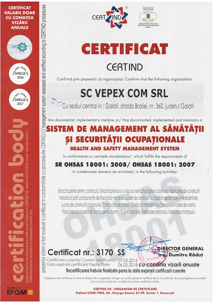 Vepex Com-ISO-18001